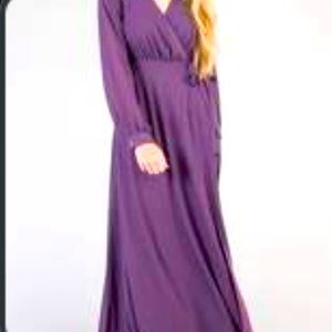 Purple wrap dress